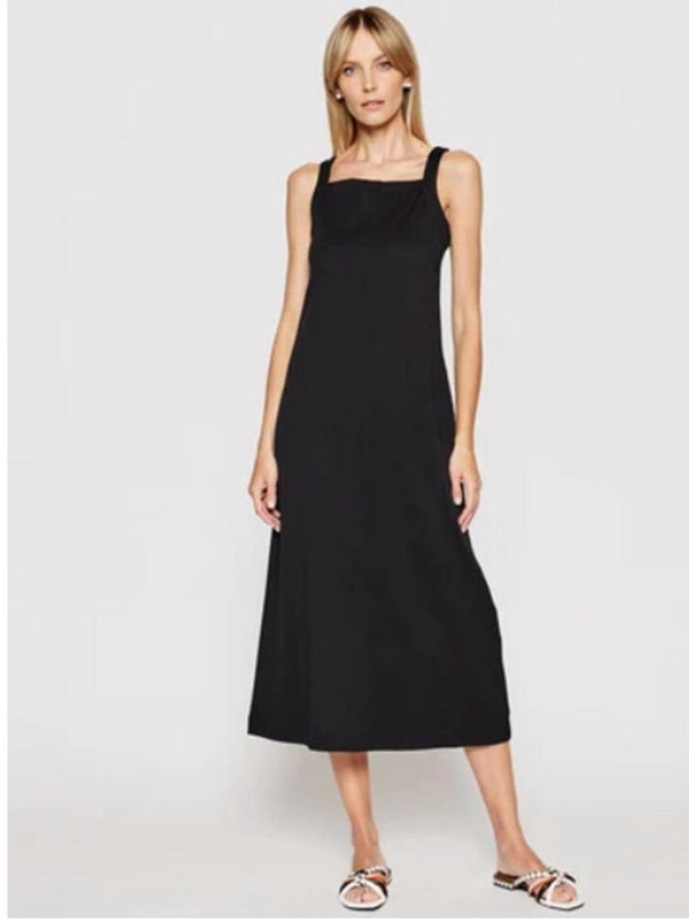 MaxMara Black Square-Neck Dress
